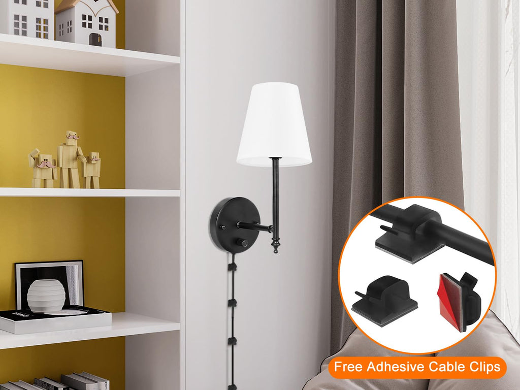 14.1 inch Wall Sconces Set of Two with Remote Control, Dimmable, Adjustable Colors 2700-6500K, Plug in Wall Sconces