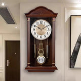 Pendulum Wall Clock Battery Operated - Large Hanging Grandfather Wall Clock with Pendulum - Quiet Pendulum Clock - Chiming Wall Clock...