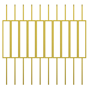 Glossy Gold Rectangle Wrought Iron Stair Balusters for Interior, 1/2" X 44" Square Metal Spindles for Stairs, Upgrade