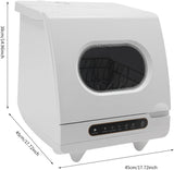 6-Set 110V Countertop Dishwasher, White, 800W, 5L Built-In Tank