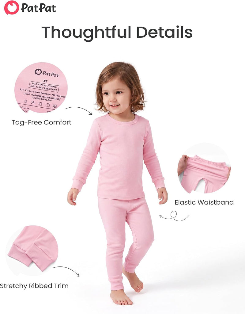 Bamboo Viscose Toddler Pajama Sets, piece PJs for Baby Girls Boys