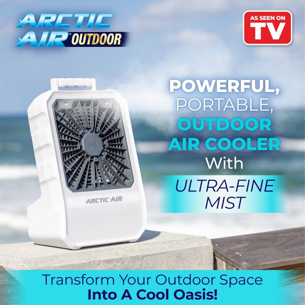 Outdoor Evaporative Cooler, Portable & Ultra-Quiet Air Cooler with 4 Fan Speeds, USB Rechargeable, 6