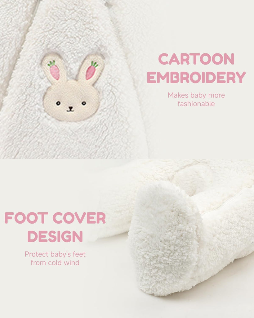 Baby Winter Hooded Romper, Cartoon Zipper Footie Snowsuit Jumpsuit Outfits,Winter Coat Toddler Clothes