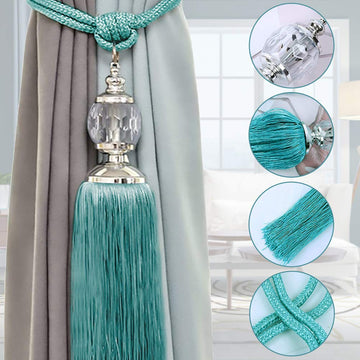 Curtain Tiebacks Tassel Rope Ties Back Crystal Beads Ball Curtain Holdbacks for Drapes Home Decoration Curtain