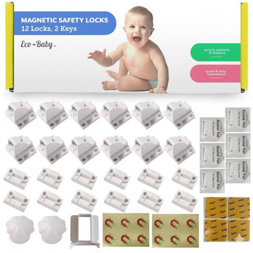 Magnetic Cabinet Locks for Babies, Child Safety Locks, 12 Pack