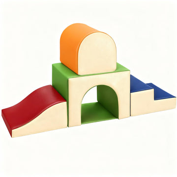 Toddler Climbing Foam Blocks: 4 PCS Indoor Play Gym with Slide and Stairs - Soft Playground Set for Kids - Includes