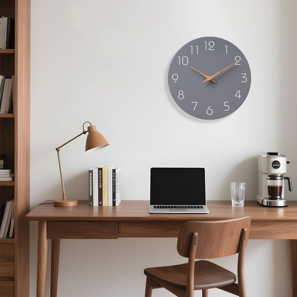 Wall Clock 14" Battery Operated Silent Non-Ticking Simple Modern