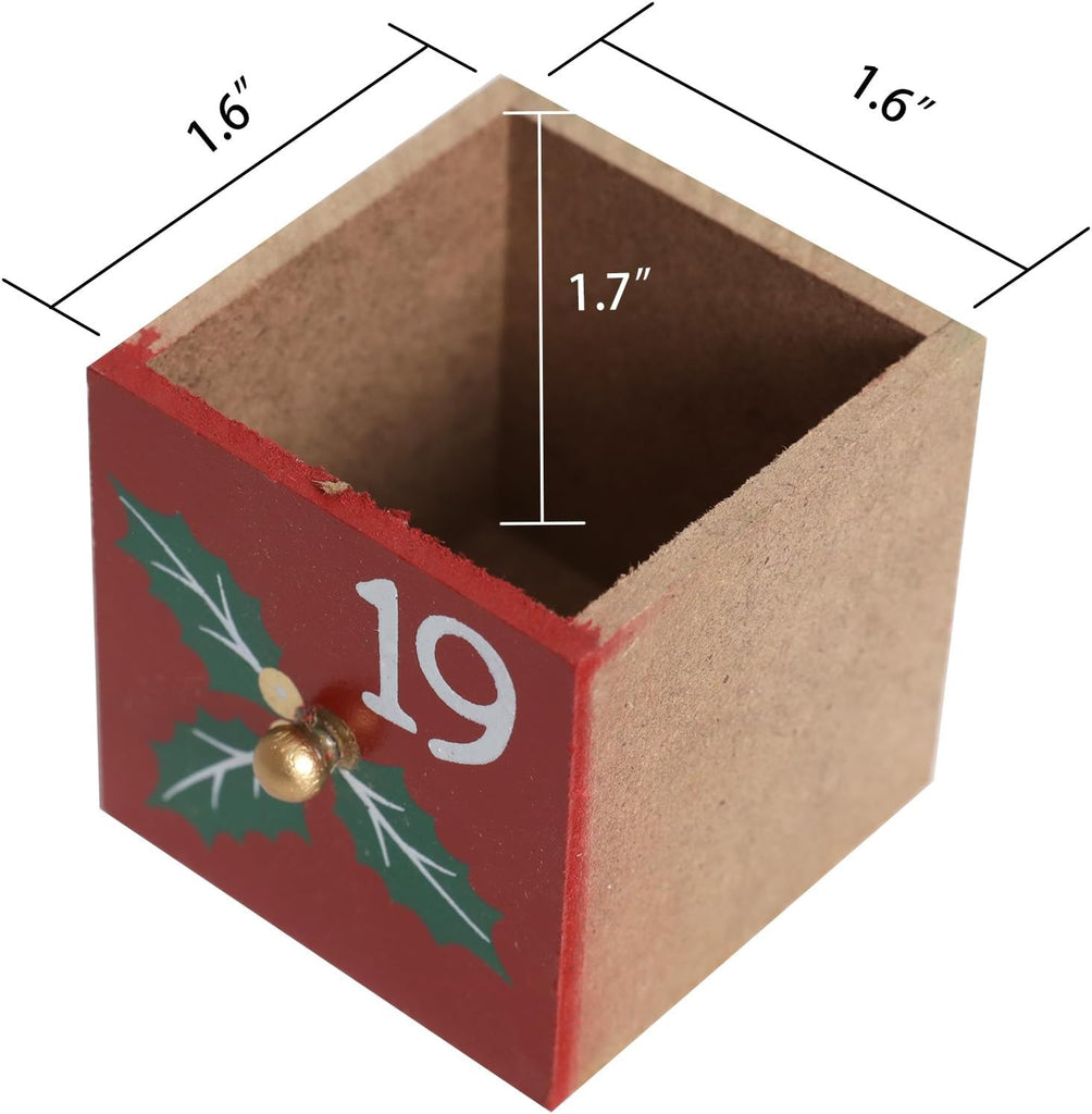 Extra-large Wooden Christmas Advent Calendar with Drawers, 24-Day Countdown to Christmas, Holiday Decoration