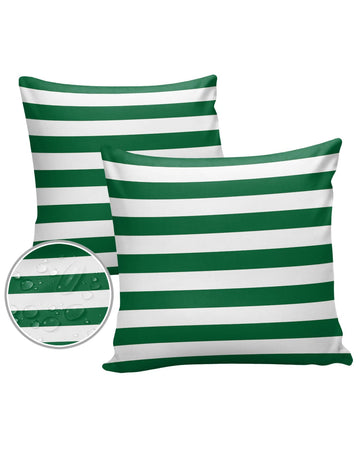 Outdoor Pillows 18x18 Waterproof Outdoor Pillow Covers Green Christmas Striped Vintage Polyester Throw Pillow Covers