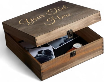 Personalized Wooden Keepsake Box, Custom Engraved Memory Box with Lid