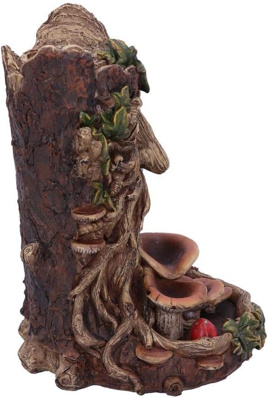 The Wisest Dryad Incense Burner, Backflow Design, Hand-Painted Resin, Nature Decor, 18cm