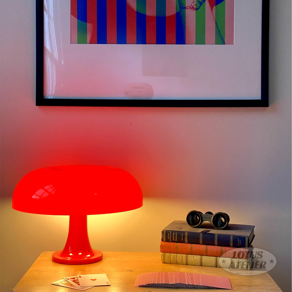 Red Mushroom Lamp for Room Aesthetic Modern Lighting Mid Century lamp | Cool Retro Living Room Decor | Table Lamp