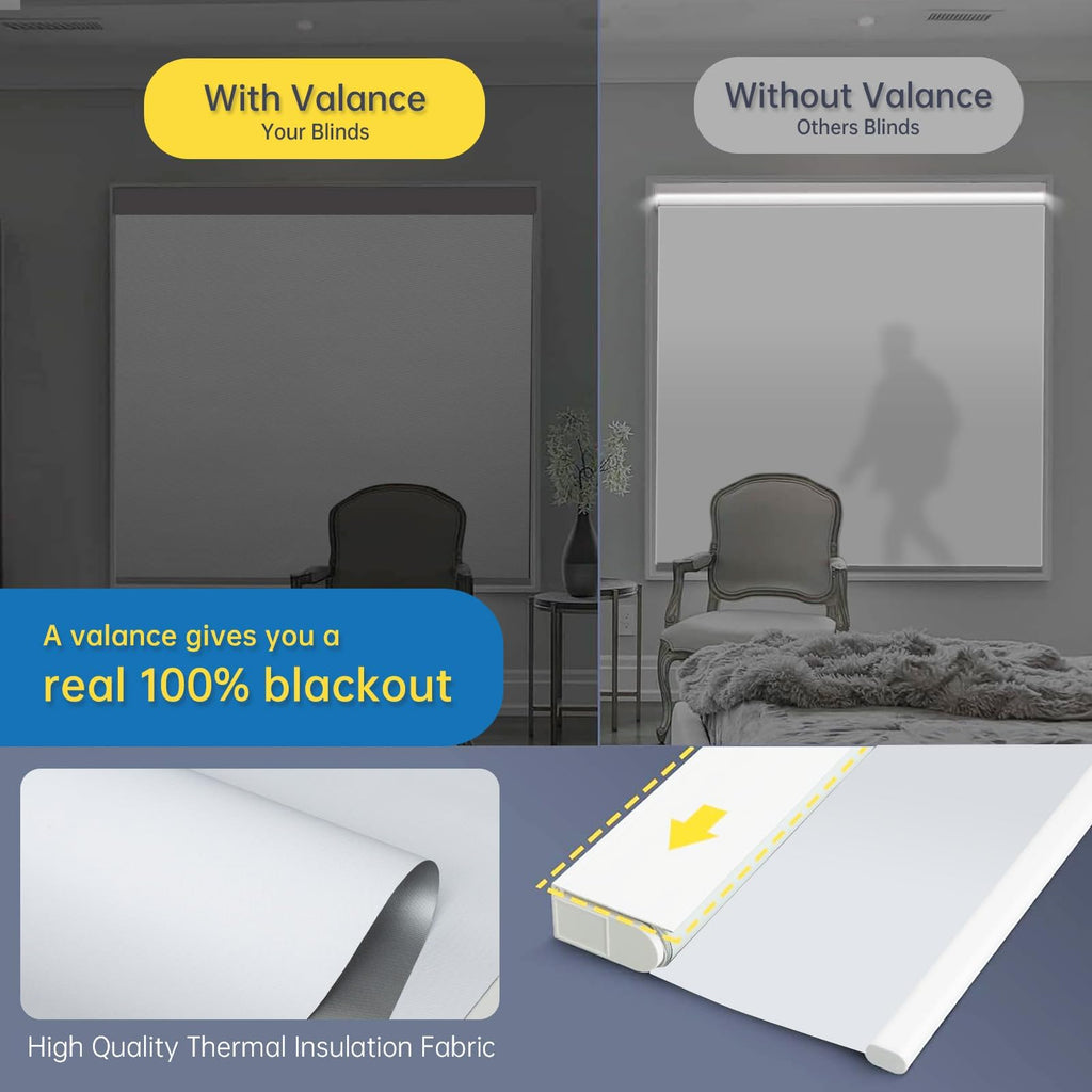 Motorized Blinds with Remote, Thermal Electric BlindsSolar Panel:, Customizable Automatic Roller Shades, Blackout