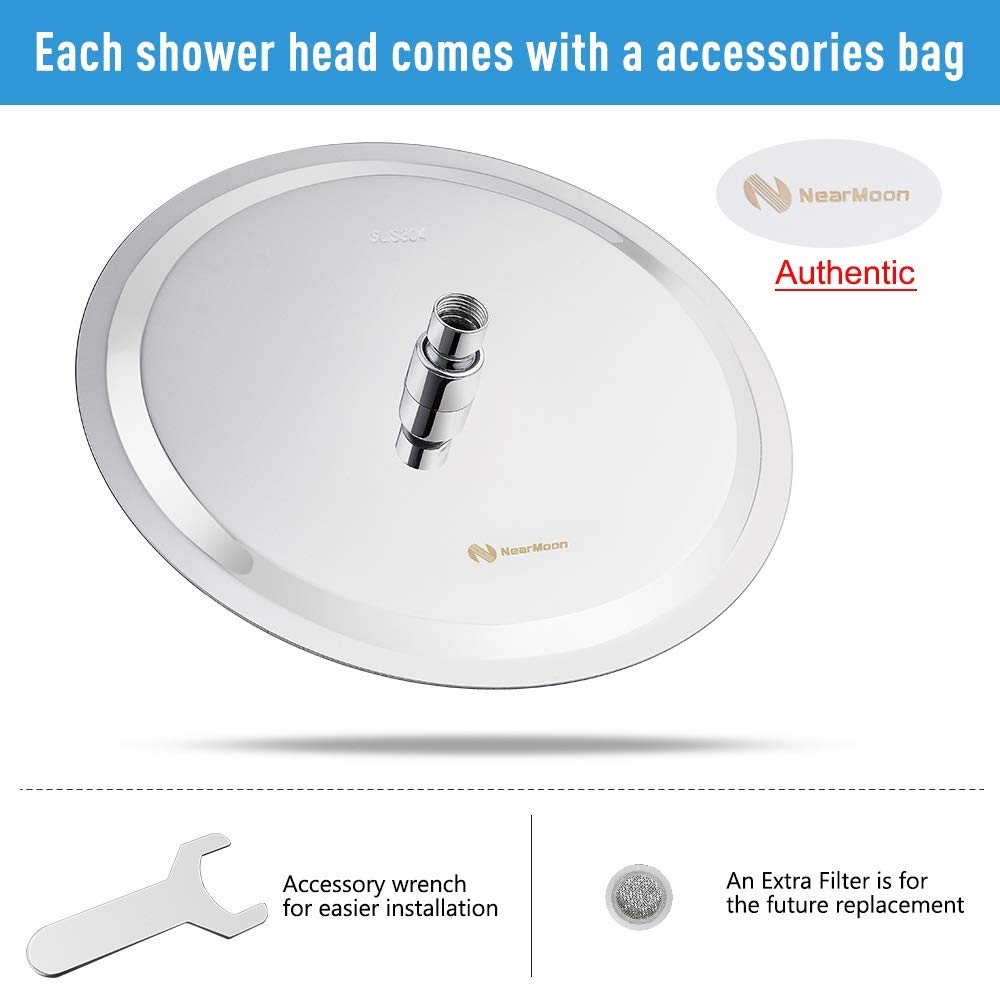 Rain Shower Head, Ultra-Thin Design-Pressure Boosting, Awesome Some Experience, High Flow Stainless Steel Rainfall