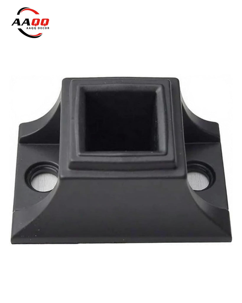 1/2" Square Iron Baluster Flat Shoes with Screws Satin Black, 12-Pack(A-Fix-36)