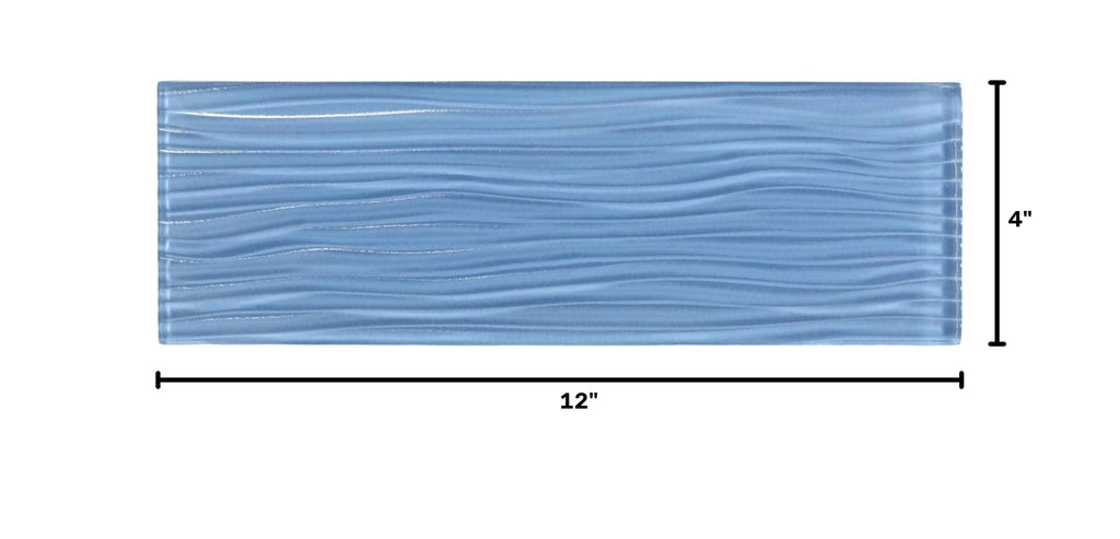Oasis Tile Pacific Ocean Blue Wave | 4x12 Glossy Glass Subway Tile