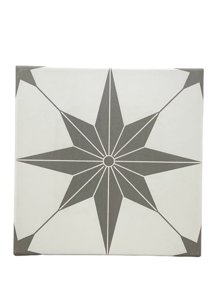 TrueNorth 12x12 Geometric Pattern Modern Encaustic Style Ceramic Wall Floor Tile Off-White (8 Pieces)
