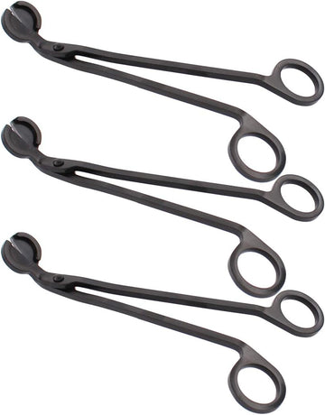 Stainless Steel Black Candle Snuffer Wick Trimmer Cut - Set of 3
