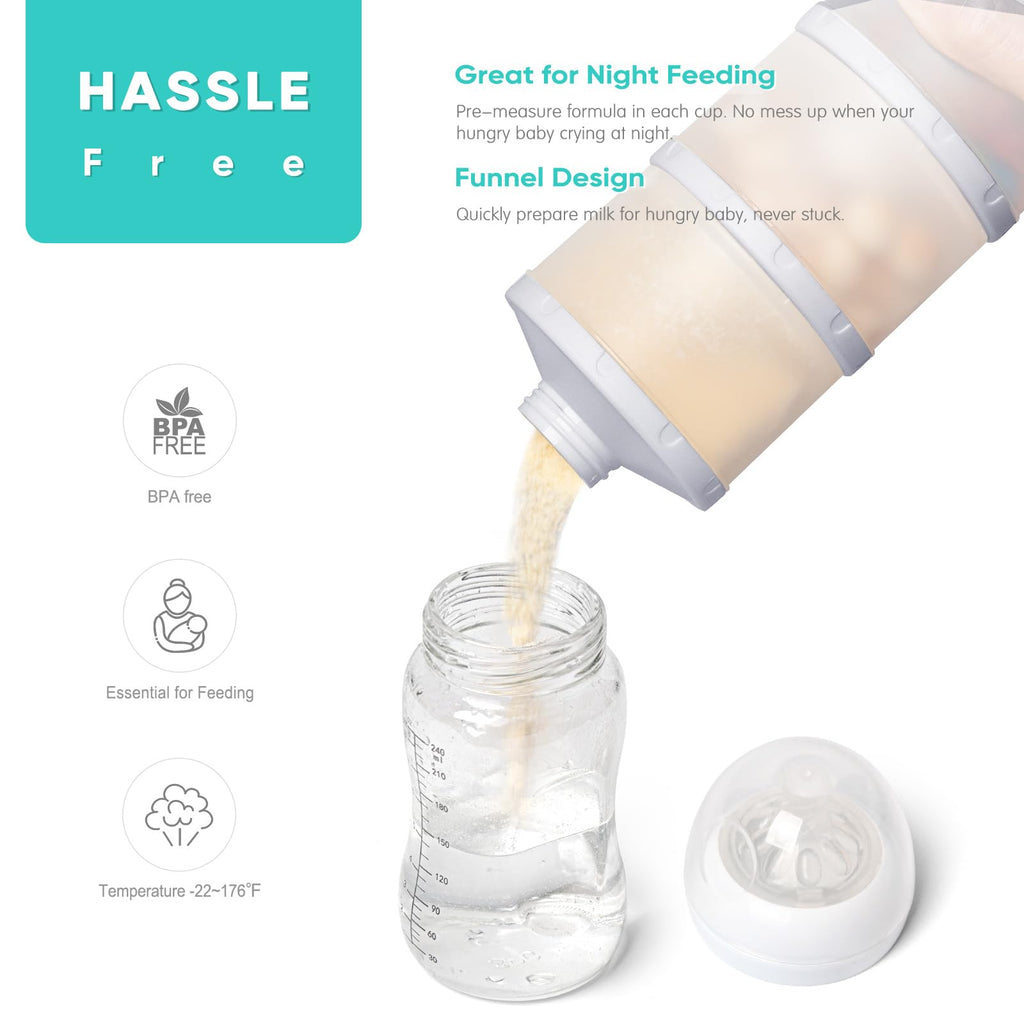 Stackable Formula Dispenser Portable: Milk Powder Container to go