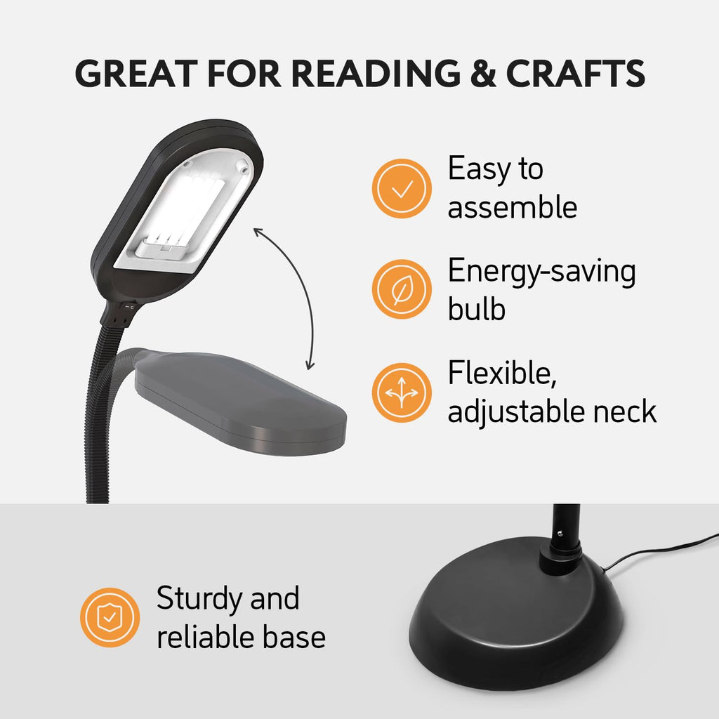 Natural Daylight Floor Lamp with Adjustable Gooseneck