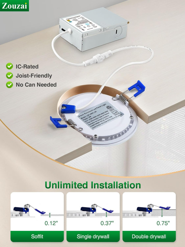 24 Pack 6" LED Recessed Lighting, 5000K Daylight, 12W Eqv 110W, 120V