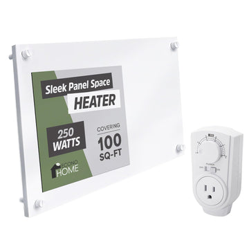 Convection Wall Heater with Thermostat - 250W Electric Wall Mounted Space Heater Panel - Updated Model, 120V - Heats