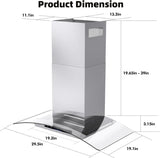 30 Inch Stainless Steel Wall Mount Range Hood 900 CFM Gesture & Touch Control Convertible Ducted/Ductless