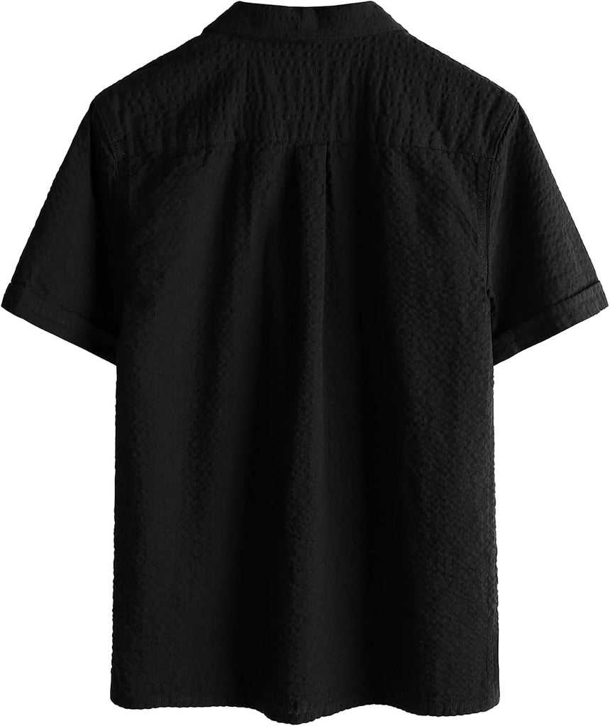 Boys Button Down Shirt Short Sleeve Summer Beach Shirts