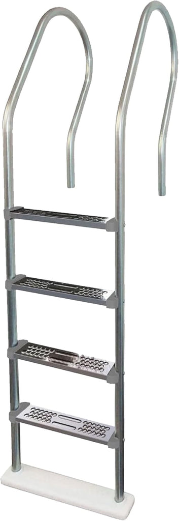 Hi-Rise Reverse Bend Stainless Steel in-Pool Ladder w/Stainless Steel Steps | for Above-Ground Swimming Pools
