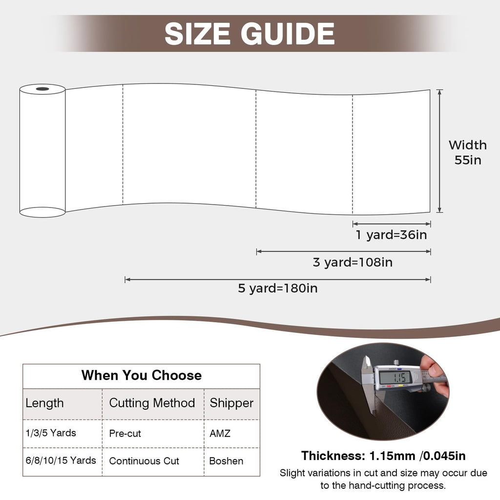 Faux Leather Fabric by The Yard, Dark Brown-1 Yard