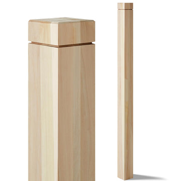 3" x 48" Solid Poplar Stair Newel Post with Single Groove