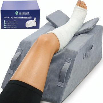 Leg Elevation Pillows for After Surgery, Memory Foam Adjustable Wedge Pillow with Shower Cast Cover, Urinal Bottle &
