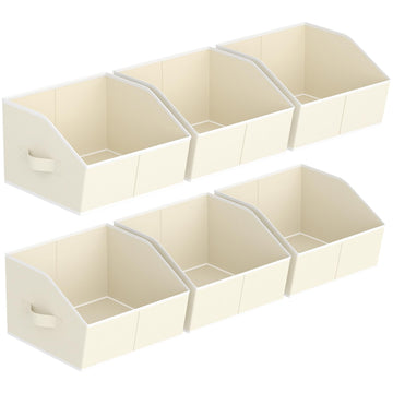 Storage Bins for Shelves - Small Trapezoid Closet Shelf Organizer, Fabric Organization Bins with Handles, Storage