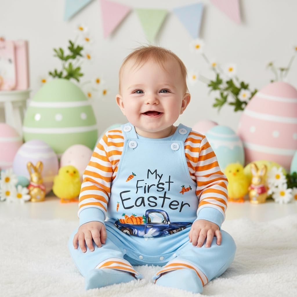 Baby Boy My 1st Easter Outfit 3pcs Easter Day Clothe Set Infant Boy Easter Day outfits