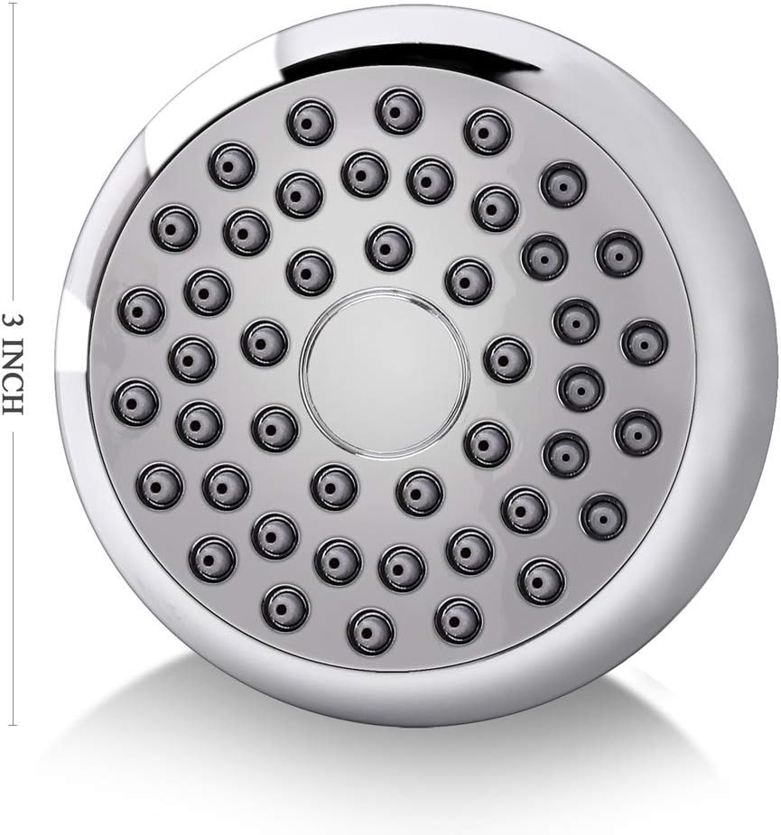 High Pressure Shower Head 3 Inches Anti-clog Anti-leak Fixed Showerhead Chrome with Adjustable Swivel Brass Ball Joint
