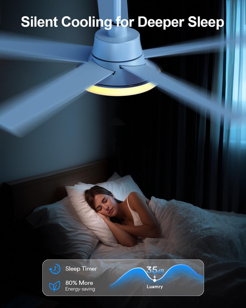 52'' Smart Ceiling Fan with RGBAI Lights Remote, RGB & Stepless Color Temperature, Work with Alexa/Google/App