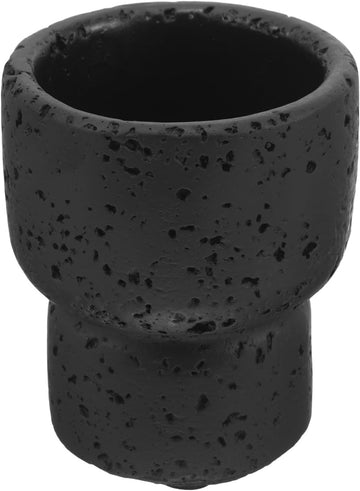 Cement Match Holder Jar with Faux Lava Stone Design Black Matchstick Storage Container for Match Boxes Easy to Move