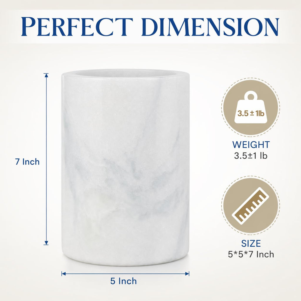 Natural Marble Utensil Holder Countertop