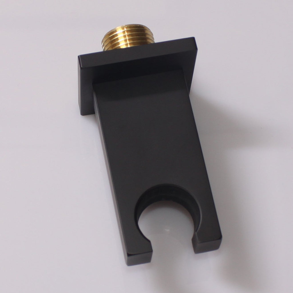 Brass Matte Black Hand Held Shower Head With Wall Connector Hose Set