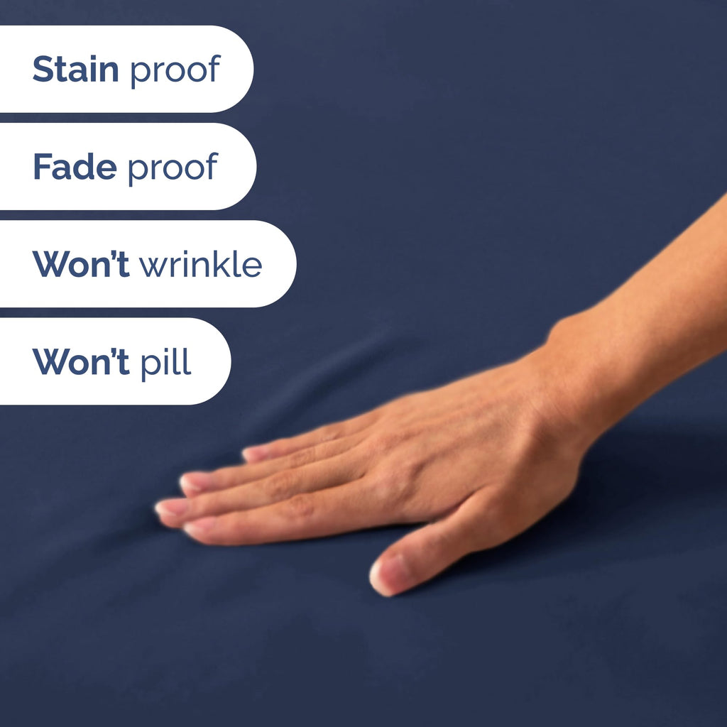 Short Queen Size 4 Piece Bed Sheet Set - RV Short Queen Sheets - Navy Blue