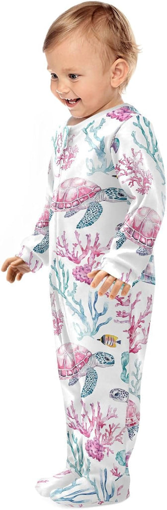 Baby One-Piece Footies Rompers Pajamas Cotton Footed Pjs for Sleep Play Boys Girls 3 6 9 12 18