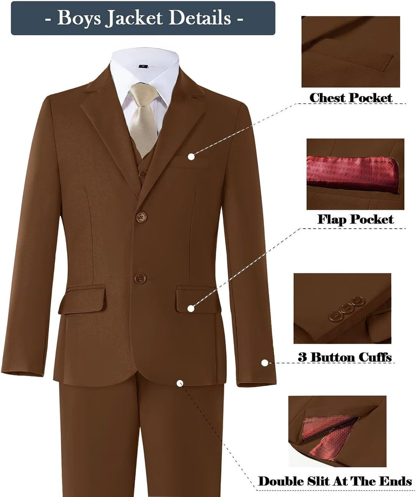Boys Suits Formal Slim Fit Wedding Ring Bearer Outfit Dress Tuxedo Suit Set