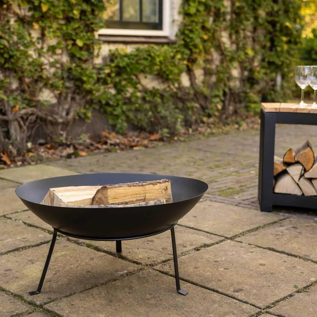Design Series Fire Bowl with Legs, Black Medium
