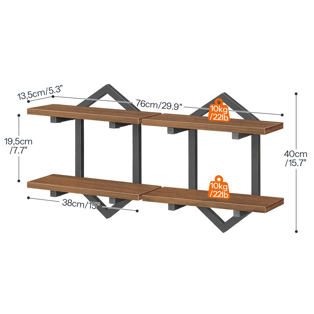 Floating Shelves for Wall, Set of 2 Wall Shelf, 15" Hanging Shelves