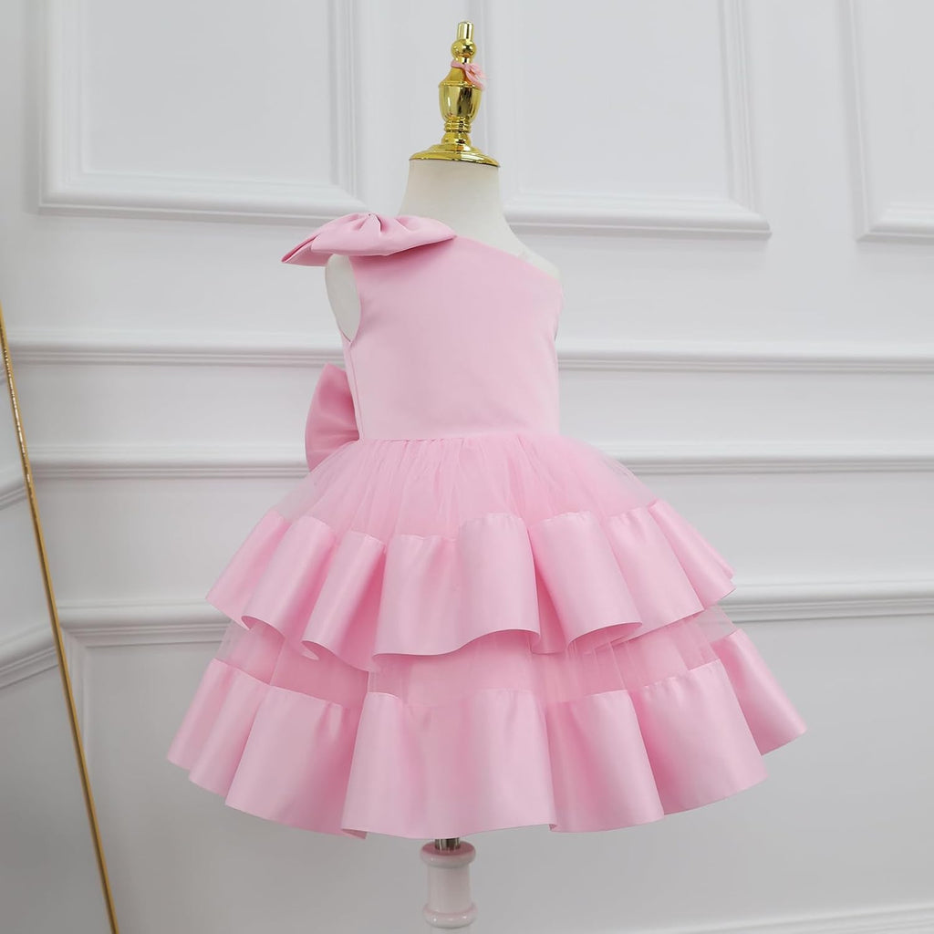 Flower Dress Sleeveless One Shoulder Birthday Party Formal Prom Gown
