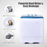 Portable Washing Machine, Twin Tub 26lbs Capacity Laundry Washer, 18lbs Washer and 8lbs Spinner Combo with Timer Knobs