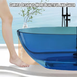 Colorful Freestanding Bathtub - Crystal Clear Soaker Tub Made, Extra Deep Freestanding Tub with Solid Surface Design