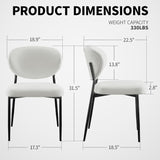 Upholstered Dining Chairs Set of 2 Modern Chenille Dining Room Chairs Wide Cushion with 58D Memory Foam Ergonomic