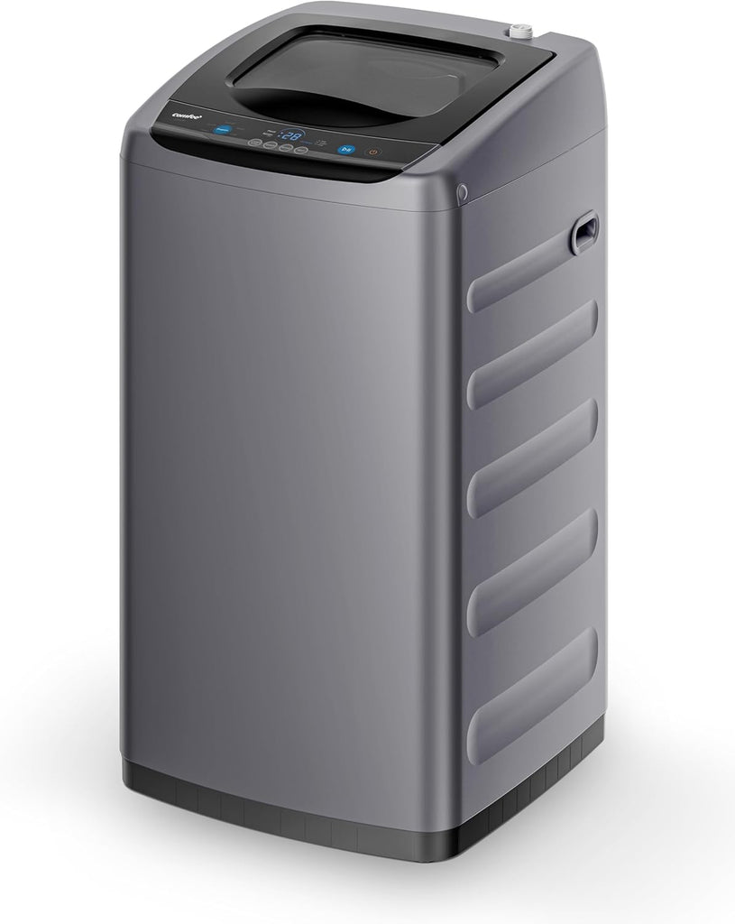 Portable Washing Machine, 0.9 cu.ft Compact Washer With LED Display, 5 Wash Cycles, 2 Built-in Rollers, Space Saving