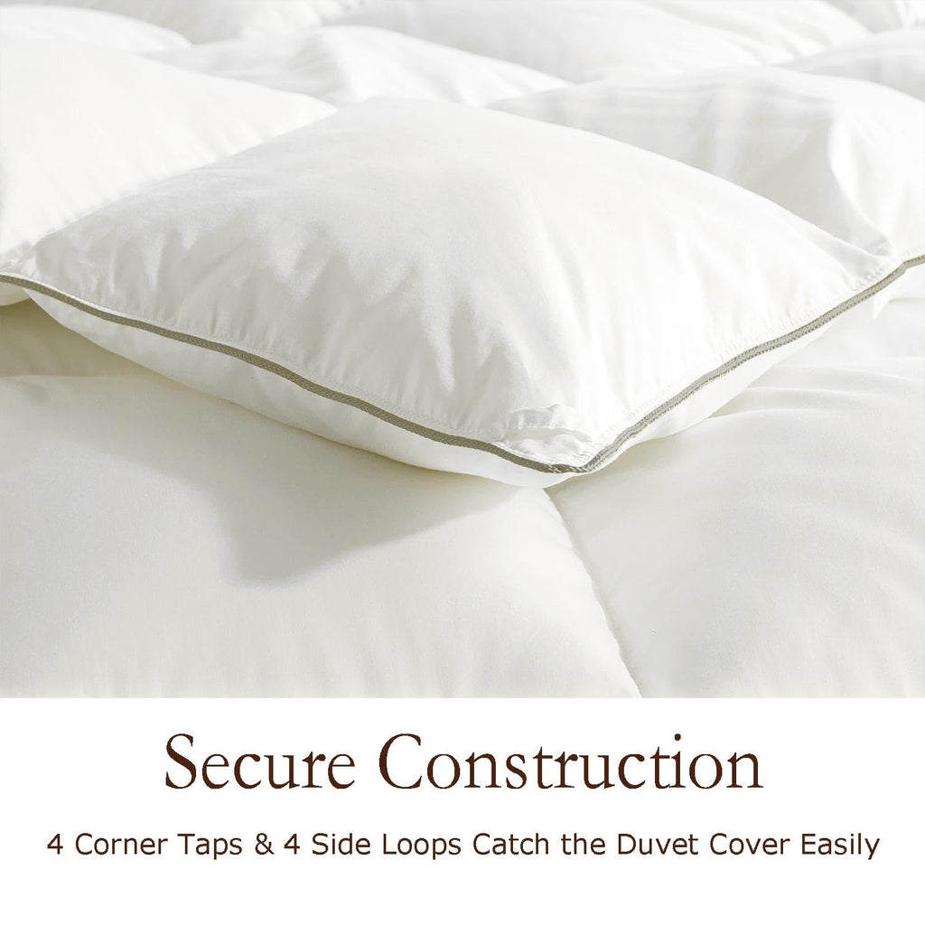 Down Fiber Comforter King for Winter, 100% Cotton Duvet Insert